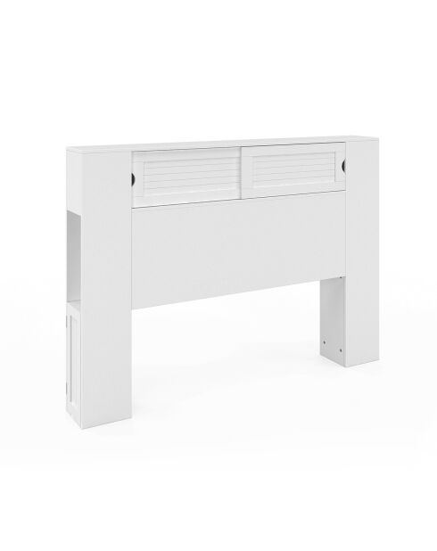 Tête de lit sur pieds Orem avec rangement coulissant blanche - 140 cm