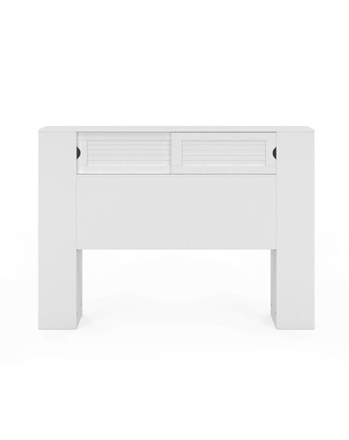 Tête de lit sur pieds Orem avec rangement coulissant blanche - 140 cm