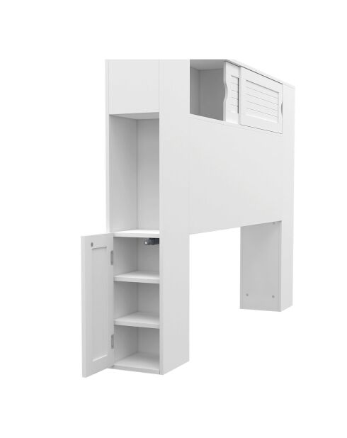 Tête de lit sur pieds Orem avec rangement coulissant blanche - 140 cm