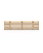 Tête de lit sur pieds Ava en tasseaux bois clair/etagères blanches - 160 cm