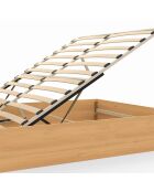 Lit coffre Eve avec sommier et tête de lit en cannage bois - 140x190 cm