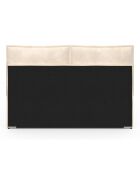 Lit coffre Lilou en velours avec sommier et tête de lit effet oreiller beige - 140x190 cm