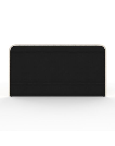 Lit coffre Valentina en tissu bouclette avec sommier et tête de lit blanc - 140x190 cm