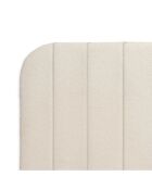 Lit coffre Valentina en tissu bouclette avec sommier et tête de lit blanc - 140x190 cm