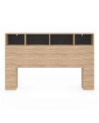 Tête de lit Léo avec rangements bois/noir - 160 cm