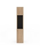 Tête de lit Léo avec rangements bois/noir - 160 cm