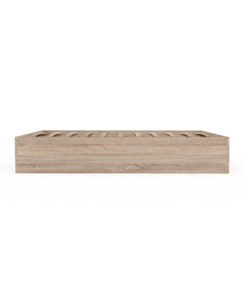 Cadre de lit Orem avec sommier et rangements intégrés bois/porte blanche - 160x200 cm