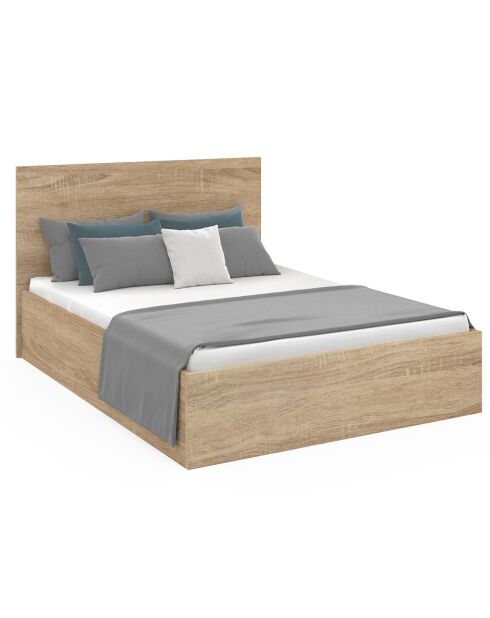 Cama cómoda Sicilia con somier y cabecera de madera - 160x200 cm
