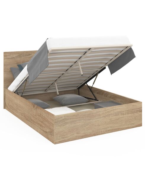 Cama cómoda Sicilia con somier y cabecera de madera - 160x200 cm