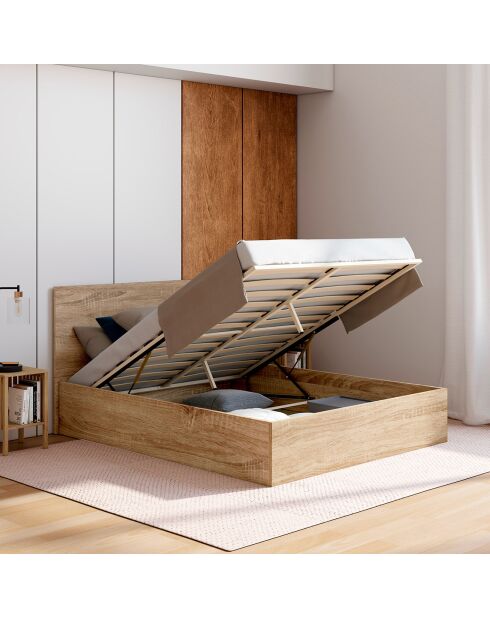 Cama cómoda Sicilia con somier y cabecera de madera - 160x200 cm