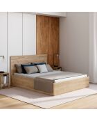 Cama cómoda Sicilia con somier y cabecera de madera - 160x200 cm