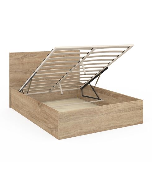 Cama cómoda Sicilia con somier y cabecera de madera - 160x200 cm