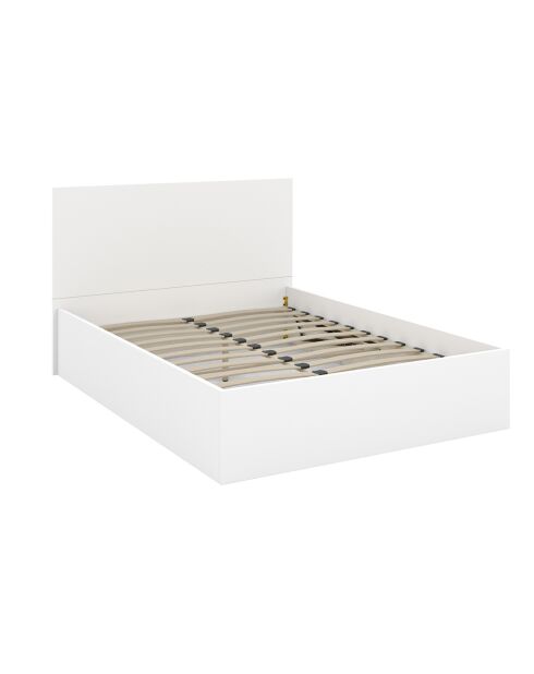 Cama tipo baúl Sicilia con somier y cabecera blanca - 160x200 cm