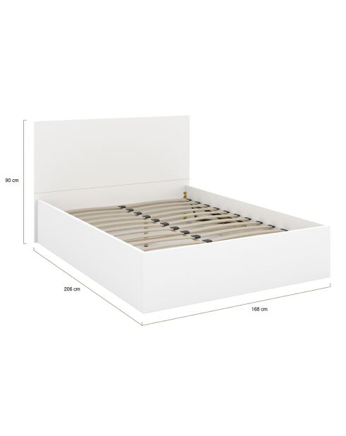 Cama tipo baúl Sicilia con somier y cabecera blanca - 160x200 cm