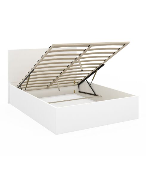 Cama tipo baúl Sicilia con somier y cabecera blanca - 160x200 cm