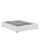 Lit coffre Otto en similicuir blanc avec sommier blanc - 160x200 cm