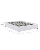 Lit coffre Otto en similicuir blanc avec sommier blanc - 160x200 cm