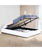 Lit coffre Otto en similicuir blanc avec sommier blanc - 160x200 cm