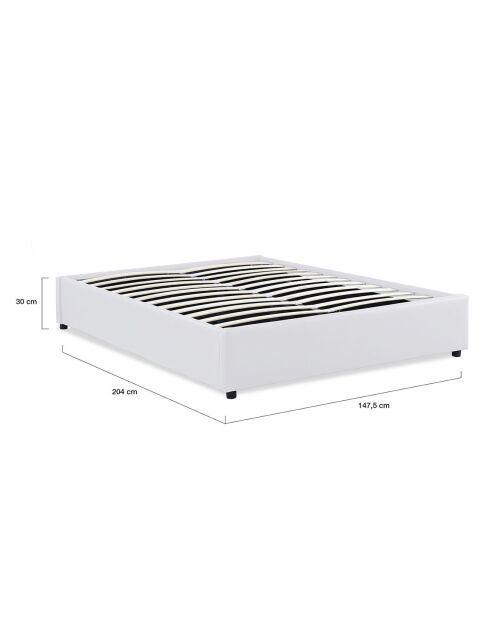 Cama tipo baúl Otto de piel sintética con somier blanco, 140 x 190 cm