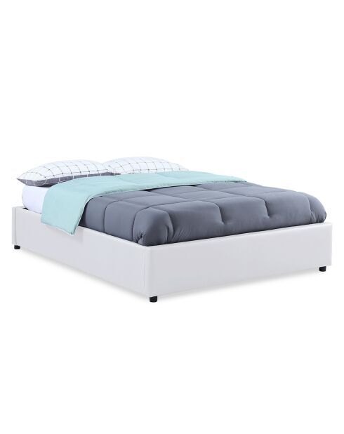 Lit coffre Otto en similicuir avec sommier blanc - 140x190 cm