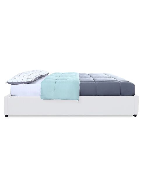 Lit coffre Otto en similicuir avec sommier blanc - 140x190 cm
