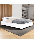 Cama tipo baúl Otto de piel sintética con somier blanco, 140 x 190 cm