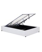 Cama tipo baúl Otto de piel sintética con somier blanco, 140 x 190 cm