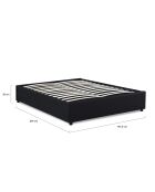 Lit coffre Otto en similicuir avec sommier noir - 140x190 cm
