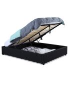 Lit coffre Otto en similicuir avec sommier noir - 140x190 cm