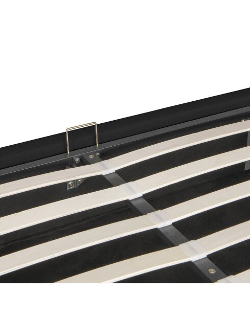 Cama tipo baúl Otto de piel sintética con somier negro, 140 x 190 cm