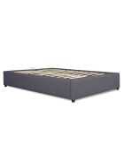 Lit coffre Otto tissu avec sommier gris - 140x190 cm