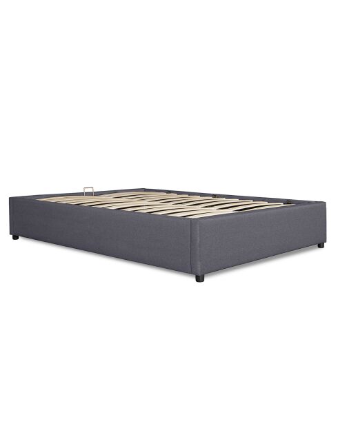 Cama cómoda Otto de tela con somier gris - 140x190 cm