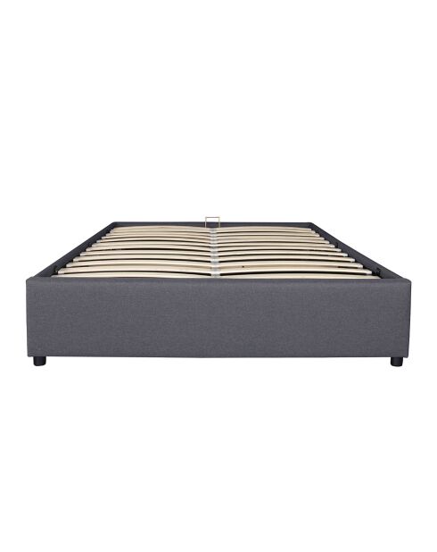 Lit coffre Otto tissu avec sommier gris - 140x190 cm