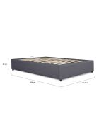 Lit coffre Otto tissu avec sommier gris - 140x190 cm