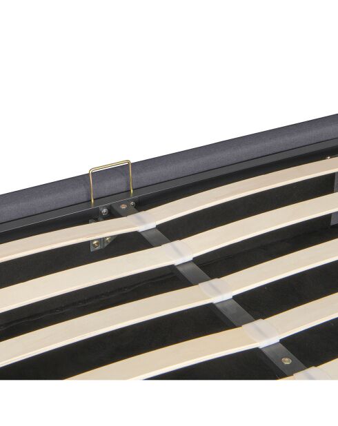 Cama cómoda Otto de tela con somier gris - 140x190 cm