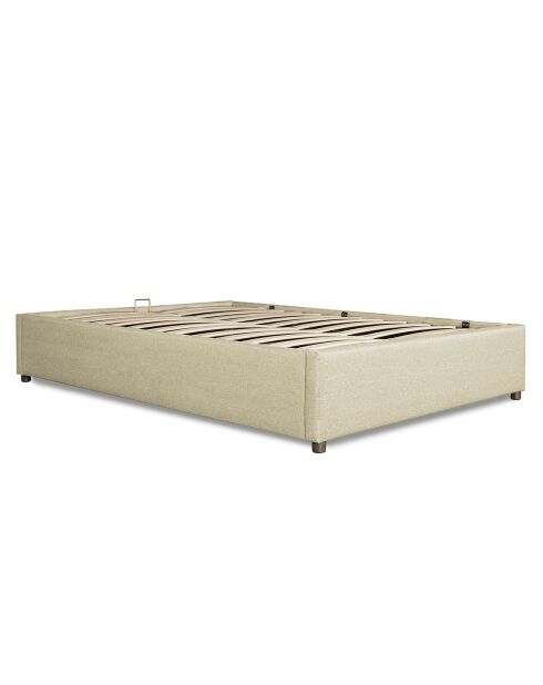 Lit coffre Otto en tissu avec sommier beige - 140x190 cm