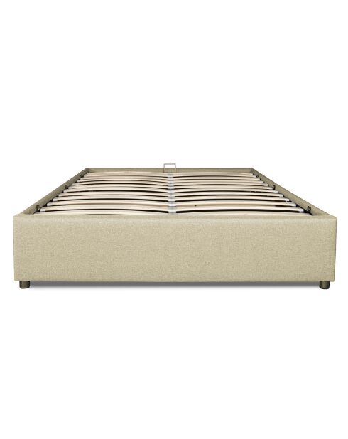 Lit coffre Otto en tissu avec sommier beige - 140x190 cm