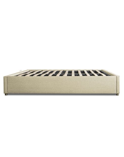 Lit coffre Otto en tissu avec sommier beige - 140x190 cm