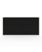 Lit coffre Joyce en velours côtelé avec sommier et tête de lit beige - 140x190 cm