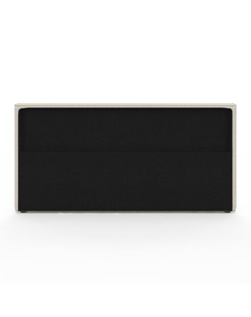 Lit coffre Joyce en velours côtelé avec sommier et tête de lit beige - 140x190 cm