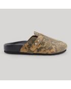 Sabots en Cuir Elvira python brun