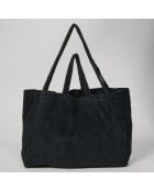 Grand Sac en Velours côtelé charbon de bois - 50x35x16 cm