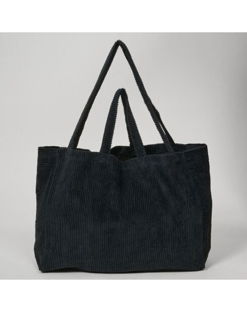 Grand Sac en Velours côtelé charbon de bois - 50x35x16 cm
