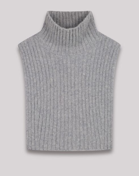 Pull/Col en Yack, Alpaga & Laine mélangés Mehna argentée