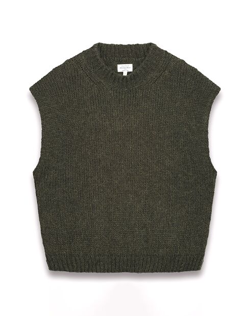 Pull en Alpaga mélangé Maori armée/doré