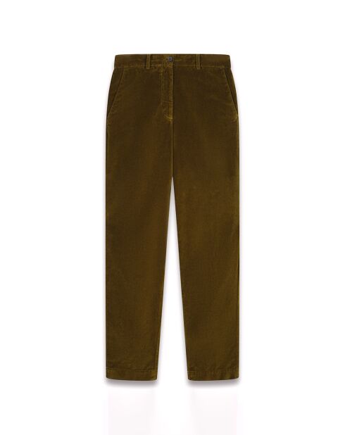 Pantalon en Velours Parfait mousse