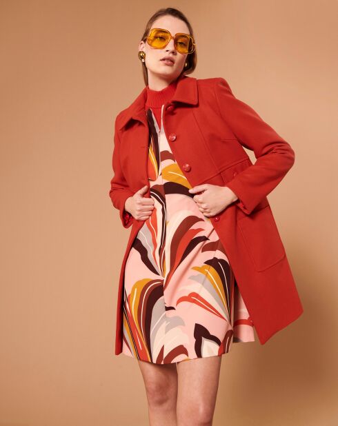 Manteau en Laine mélangée Maja vermillon