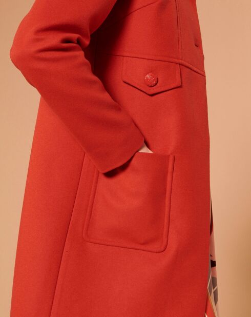 Manteau en Laine mélangée Maja vermillon