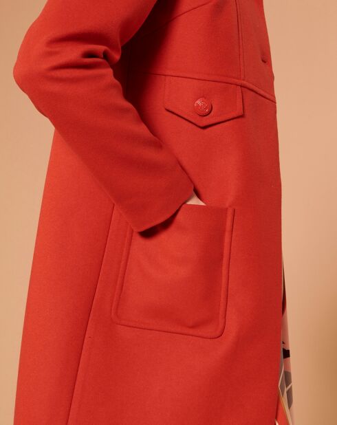 Manteau en Laine mélangée Maja vermillon