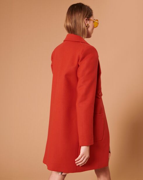 Manteau en Laine mélangée Maja vermillon